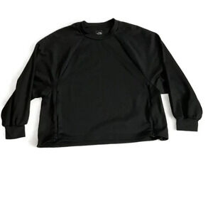 North Face Black Long Sleeve Crew Neck Raglan Pullover Sweatshirt XL‎